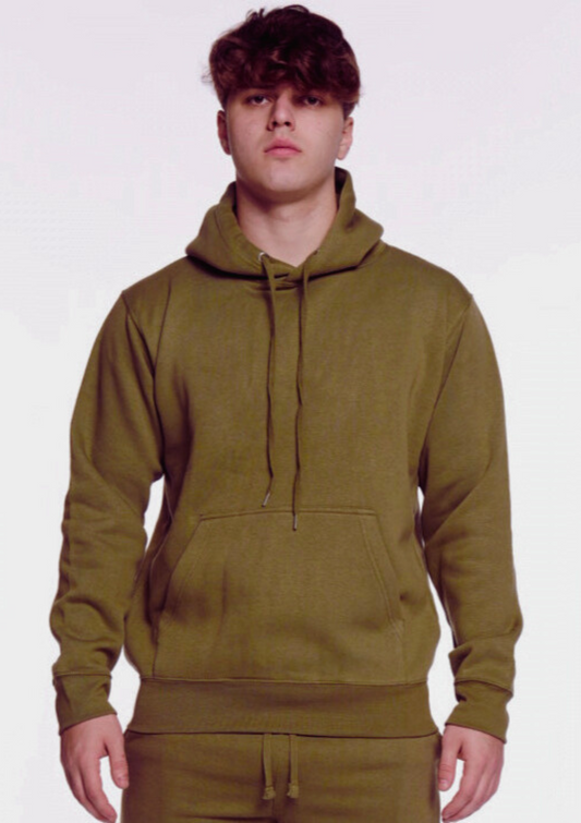 Olive Green Heavy Blend Fleece Hooded Sweatshirt