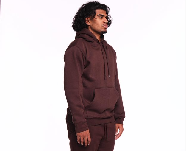 Brown Heavy Blend Fleece Hooded Sweatshirt