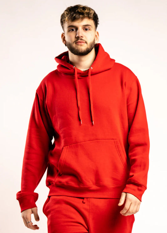 Red Heavy Blend Fleece Hooded Sweatshirt