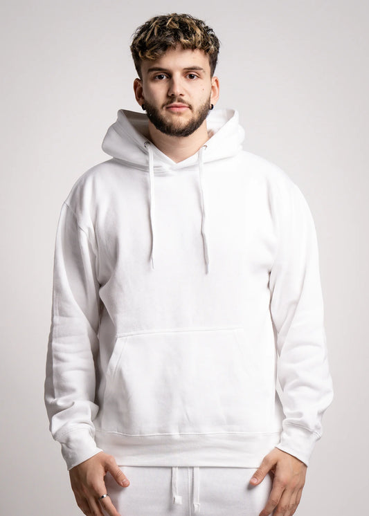 White Heavy Blend Fleece Hooded SweatShirt