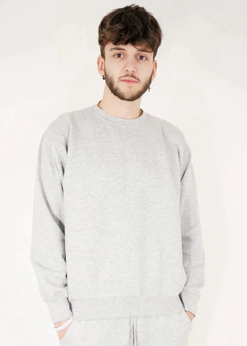 Gray Heavy Blend Fleece Crew-Neck SweatShirt