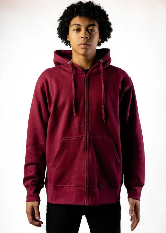 Maroon Heavy Blend Zip-Up Fleece Hooded SweatShirt