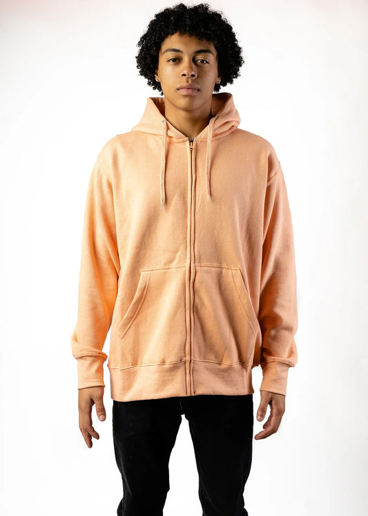 Peach Heavy Blend Zip-Up Fleece Hooded SweatShirt