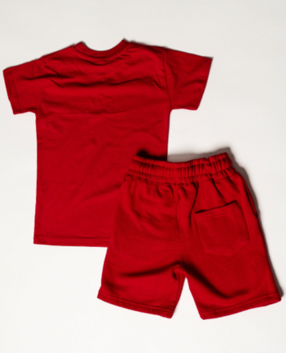 Red Kids Short Set