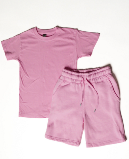 Light Pink Kids Short Set