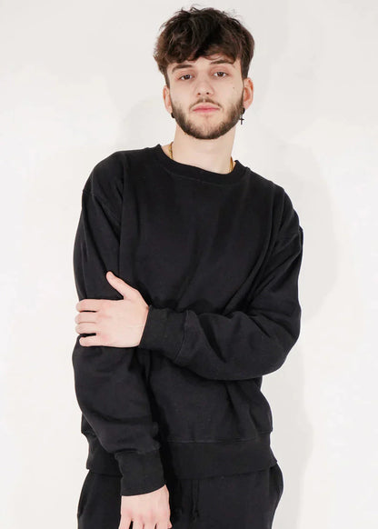 Black Heavy Blend Fleece Crew-Neck SweatShirt