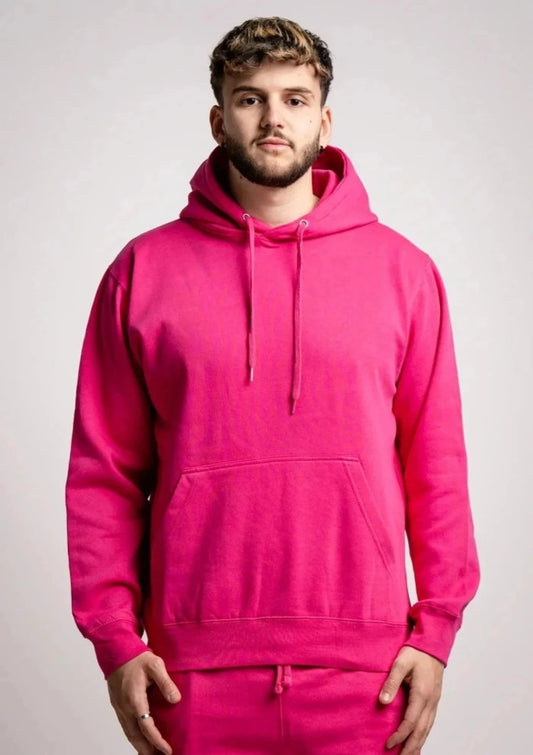 Hot Pink Heavy Blend Fleece Hooded Sweatshirt