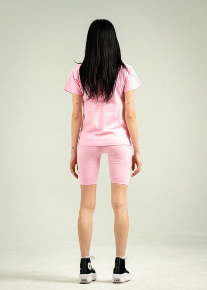 Light Pink Biker Short Set