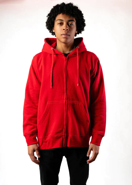 Red Heavy Blend Zip-Up Fleece Hooded SweatShirt