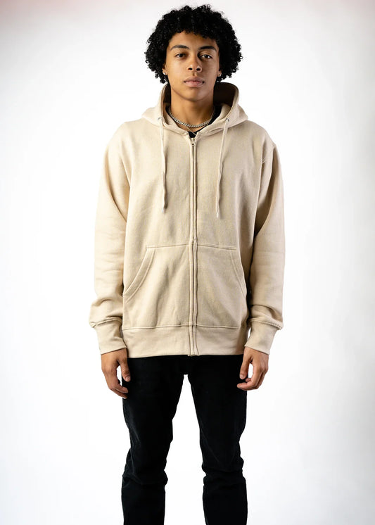 Sand Heavy Blend Zip-Up Fleece Hooded SweatShirt